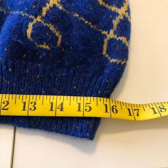 Vintage Button Down San Francisco Blue Confetti Wool Sweater Size S/M - Picture 9 of 11